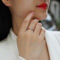 wholesale S925 Silver Fashion Versatile Twist-Edge Ring for Women, Non-Tarnish, Cross-Border Amazon Best-Seller New Style Moissanite Ring-0-3