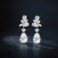 wholesale Sterling silver 7*11mm 3ct pear-cut moissanite stud earrings for women-0-1