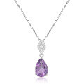 wholesale S925 silver French romantic new design jewelry amethyst gemstone pendant with natural moonstone necklace-0-0
