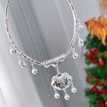 wholesale 999 Sterling Silver "Longevity and Peace" Pendant Necklace with Locket, Children's Choker, Hundred Blessings Safety Lock, First Birthday Gift-0-0