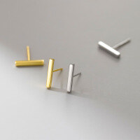 wholesale S925 Sterling Silver Fashion Minimalist Ins Style Polished Straight Stud Earrings Trendy Design Women's Jewelry M05421-Silver 925 silver