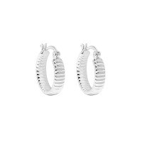 wholesale S925 Sterling Silver Korean Version INS Niche Design Minimalist Versatile Gear Texture Ear Clips for Women-Silver 925 silver