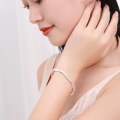 wholesale 999 Sterling Silver Möbius Strip Double-Line Interwoven Bracelet, Genuine Product for Gift to Girlfriend, Fashion Open-Ended Wholesale Bangle-0-2