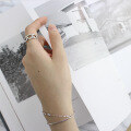 wholesale S925 Sterling Silver AR1075 Korean Style Fashionable Vintage Distressed Chain Thai Silver Open Ring-0-2