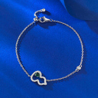 wholesale S925 Silver New Exquisite Daily Gourd Bracelet, Small Fashion Designer Bracelet for Women, Drop Shipping-B123 Gourd Bracelet [Adjustable]  925 Silver