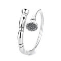 wholesale S925 Sterling Silver Jade Linglong Lotus Root Lotus Pod Couple Ring High-end Adjustable Index Finger Ring TikTok Viral-0-6