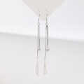 wholesale S925 Sterling Silver Long Tassel Triangular Drop Earrings Korean Style Women's Ear Hooks Cross-border New Accessories-0-1