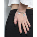 wholesale S925 Sterling Silver Korean Version INS Niche Design Retro Distressed Tag Twist Chain Textured Bracelet for Women-0-2