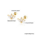 wholesale 925 Sterling Silver Ear Studs, Personalized Multiple Styles, Cartilage Piercing Earrings for Women, European and American Style Zircon Earrings, Cross-Border Hot Seller-0-22