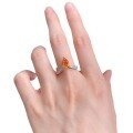 wholesale 925 Silver New Style Fanta Orange Micro-Paved Full Diamond Ring 6*9 Pear-Shaped Orange Playful Orange Live Stream Style-0-4