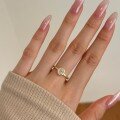 wholesale S925 Sterling Silver Korean Light Luxury Women's Ring, Minimalist Oval Solitaire Design, Versatile and High-End Band-0-3