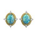 wholesale S925 silver gold-plated opal dreamy blue luxury elegant palace-style earrings-0-4