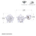 wholesale 925 Sterling Silver Five-point Star Zircon Studs Earrings For Women-0-8