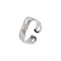 wholesale 925 Sterling Silver Irregular Ring for Women, Open-Ended French Retro Minimalist Design, Luxe and Unique Index Finger Ring-0-4