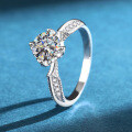 S925 Sterling Silver 1-Carat Royal Moissanite Ring for Women, Wedding, Luxury-0-2