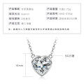 S925 Sterling Silver 2ct Moissanite Sweet Heart Necklace-0-4