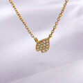 wholesale S925 gold-plated sterling silver zirconia petal cherry blossom necklace for women, stackable simple and elegant collarbone chain, Dunli wholesale-0-0