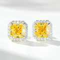 S925 Silver Women's Jewelry Set with Yellow Diamonds, Baguette, Radiant, Princess Cuts-0-1