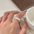 wholesale S925 Sterling Silver Enamel Woven Open Ring for Women, Korean Minimalist Design, High-End Fashionable and Unique Band-0-1