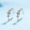 wholesale PT950 Gold Plated 925 Sterling Silver New High-End Moissanite Ear Clips, Niche Luxury Earrings for Non-Pierced Ears Wholesale-0-5