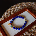 wholesale Metal material first, natural old mine lapis lazuli about 10mm single loop bracelet original DIY bracelet simple fashion and versatile style-0-1