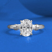 wholesale S925 Silver Gold-Plated 6*8mm Oval Single Diamond Ring for Women, Simple and Elegant Starry Sparkle Ring Band for Dropshipping-R1141 White Diamond No. 8