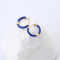 wholesale 925 Sterling Silver Small Batch Cobalt Blue Enamel Hoop Earrings for Women,。-0-1
