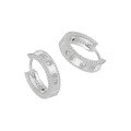wholesale S925 Sterling Silver Niche, Unique, European and American Style, High-End Textured, Beaded Edge Vertical Line Diamond-Inlaid Design Ear Clips for Women-0-5