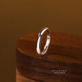 wholesale Sterling silver minimalist sandblasted couple's ring plain band pair gift-0-8