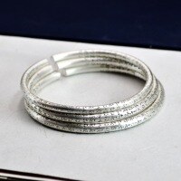 wholesale 9999 Pure Silver Chinese Trend Grass Script Tibetan Heart Sutra Bracelet for Women, Vintage Style Artistic Solid Silver Open Bangle for Men-One thin model (1000071) Pure silver