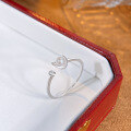 wholesale S925 Sterling Silver Love Freshwater Pearl Ring for Women, Minimalist, Adjustable Heart-Shaped Ring, Xiaohongshu Same Style-0-2
