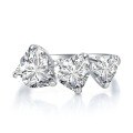 wholesale S925 Silver Heart-Shaped Diamond Three-Life Stone Engagement Ring for Women, Fashion Wedding Band-0-5