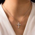 wholesale 925 Sterling Silver Moissanite Round Cut Cross Pendant Necklace for Women, Hot Sale on eBay-0-3