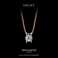 Sterling Silver Balance Beam Pendant Necklace with Pearl and Moissanite-S925 sterling silver rose gold + 1 carat moissanite