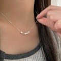wholesale S925 Sterling Silver Korean Version Chiheng Broken Silver Necklace for Women, Small and Minimalist, Luxuriously Exquisite, Versatile Trendy Collarbone Chain-0-2