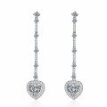 wholesale S925 Sterling Silver Moissanite Love Earrings and Ear Pendants, Simple and Luxurious Ins Style, Valentine's Day Gift for Girlfriend-0-4