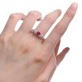 wholesale S925 Silver Mù Jǐng Jewelry New Style Fashionable Fully Set 5*5mm Pigeon Blood Red Exquisite Niche Stackable Ring for Daily Layering-0-4
