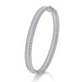 wholesale 18k gold-plated 925 silver full Moissanite bead edge narrow bangle bracelet, versatile for stacking-0-0