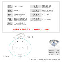 S925 Sterling Silver Four-Leaf Clover Moissanite Bracelet for Women-Lucky Four-Leaf Clover Bracelet [Blue Rope]  925 Silver