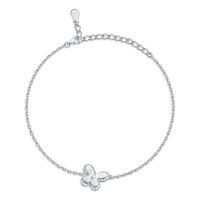 wholesale S925 Silver New Style Butterfly Bracelet, Small and Chic European and American Fashion Bow Accessory-Platinum 925 silver