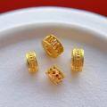 wholesale Gold-plated S925 ancient silver engraved auspicious beast spacer beads, straight-cut spacers, pumpkin beads, Buddha hand gaskets for DIY beading-0-2
