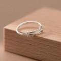 wholesale 999 Silver Minimalist Smooth Adjustable Open Ring for Women R00710-0-0
