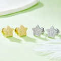 wholesale S925 Sterling Silver Gold-Plated Moissanite Star Stud Earrings, Hot Selling in Live Broadcasts-0-0