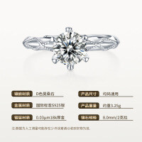 Sterling Silver Moissanite Rope Pattern Adjustable Ring for Women-8.0mm/2-carat moissanite/S925 sterling silver  Adjustable opening