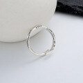 wholesale S925 Sterling Silver Harajuku Minimalist Style Thin Twisted English Letter Open Ring, Personalized and Versatile-0-3