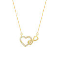 wholesale S925 Sterling Silver Women's Fashion Infinity 8 Necklace With Love Zircon Pendant-0-0