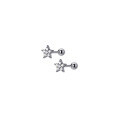 wholesale S925 Sterling Silver Forest-style Minimalist Diamond-inlaid Five-point Star Earrings for Ear Piercing Care, Women's Korean Version Ear Accessories G9919-0-4