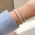 Sterling Silver Glitter Full-Zirconia Bracelet, Korean Light Luxury Niche INS Style-0-1