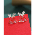 wholesale 925 Sterling Silver Christmas Red Bell Earrings for Women, Small and Minimalist New Arrival High-end Autumn Winter Stud Earrings-0-3