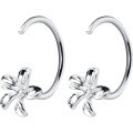 wholesale S925 Silver Flower Stud Earrings for Women, Korean Style Fashionable and Elegant Minimalist Small Hook Five-Petal Floral Jewelry E9029-0-4